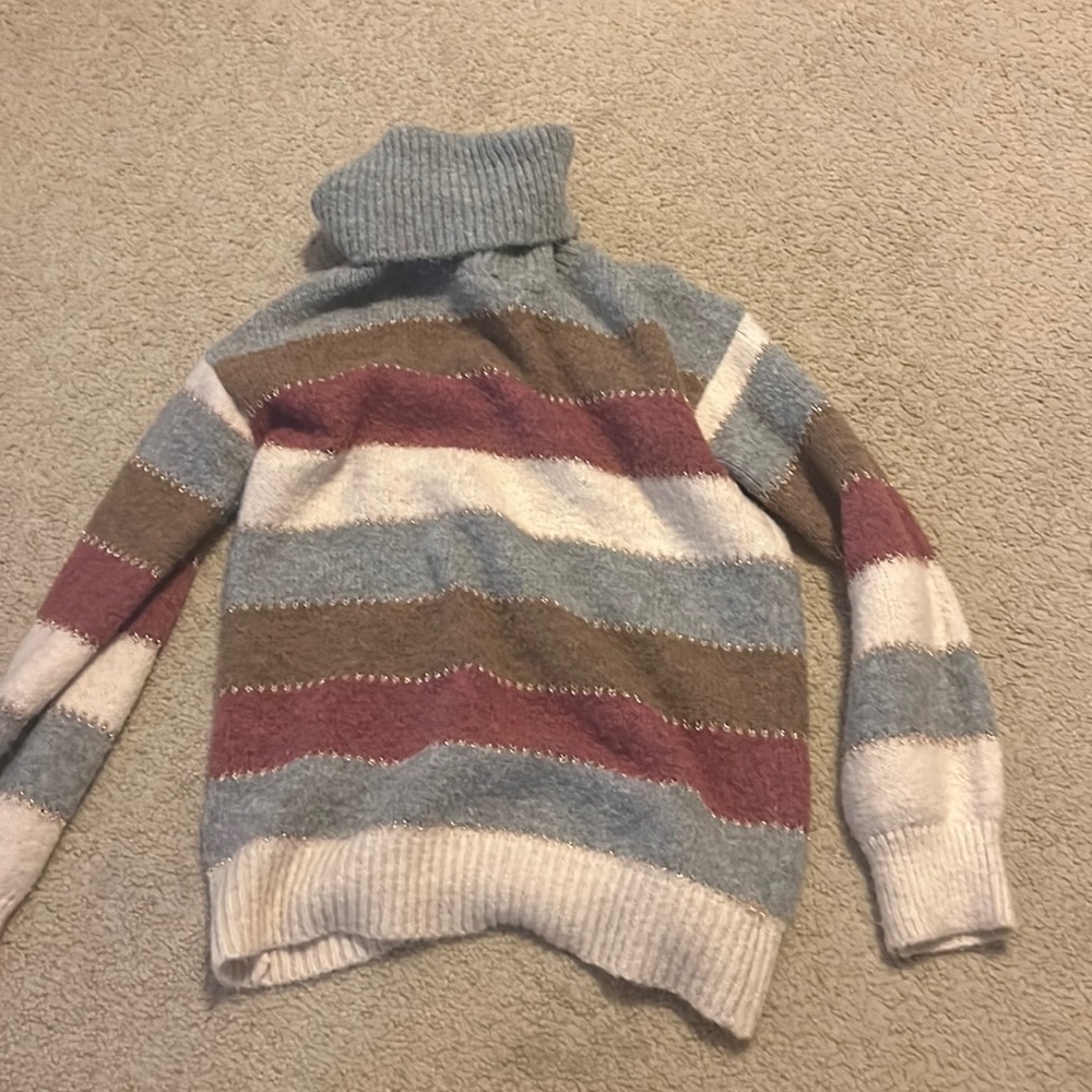 sweater/ turtle neck, striped (s)